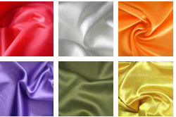 100% Tekstil Poliester Kain Rajutan Satin Permukaan Bersinar 50D * 70D Benang Count pemasok